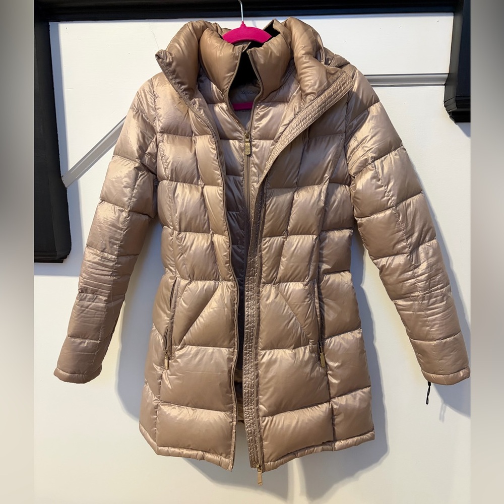 Calvin Klein Women's Mauve Pink Puffer Coat